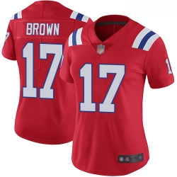 Patriots #17 Antonio Brown Red Alternate Women Stitched Football Vapor Untouchable Limited Jersey