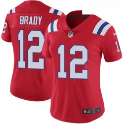 Womens Nike New England Patriots 12 Tom Brady Red Alternate Vapor Untouchable Limited Player NFL Jersey