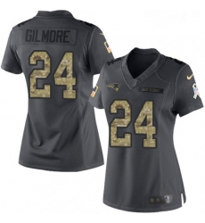 Womens Nike New England Patriots 24 Stephon Gilmore Limited Black 2016 Salute to Service NFL Jersey