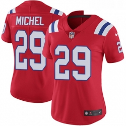 Womens Nike New England Patriots 29 Sony Michel Red Alternate Vapor Untouchable Limited Player NFL Jersey