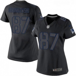 Womens Nike New England Patriots 87 Rob Gronkowski Limited Black Impact NFL Jersey