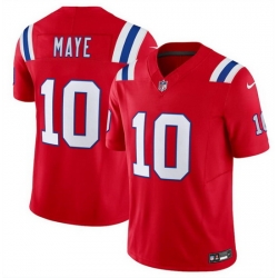 Youth New England Patriots 10 Drake Maye Red 2024 Draft F U S E  Vapor Limited Stitched Football Jersey