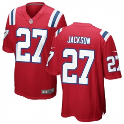 Youth New England Patriots #27 J.C. Jackson Game Jersey Red