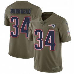 Youth Nike New England Patriots 34 Rex Burkhead Limited Olive 2017 Salute to Service NFL Jersey