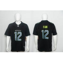 Men Seattle Seahawks  12 Fan Black 2026 F U S E  Vapor Untouchable Limited Stitched Football Jersey