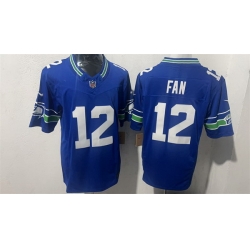 Men Seattle Seahawks  12 Fan Royal 2026 F U S E  Throwback Vapor Untouchable Limited Stitched Football Jersey