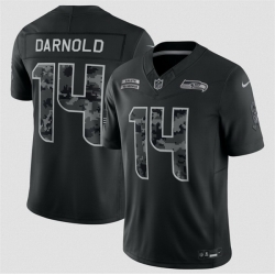 Men Seattle Seahawks  14 Sam Darnold Black F U S E  2026 Salute to Service Limited Stitched Football Jersey