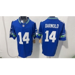 Men Seattle Seahawks  14 Sam Darnold Royal 2026 F U S E  Throwback Vapor Untouchable Limited Stitched Football Jersey
