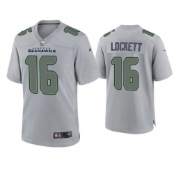 Men Seattle Seahawks 16 Tyler Lockett Grey Atmosphere Fashion Stitched Game Jersey