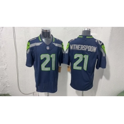 Men Seattle Seahawks  21 Devon Witherspoon Navy 2026 F U S E  Vapor Untouchable Limited Stitched Football Jersey