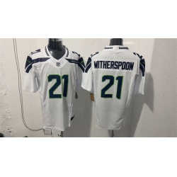 Men Seattle Seahawks  21 Devon Witherspoon White 2026 F U S E  Vapor Untouchable Limited Stitched Football Jersey
