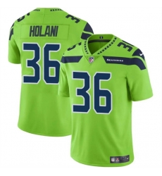 Men Seattle Seahawks 36 George Holani Green Vapor Limited Stitched Football Jersey