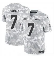 Men Seattle Seahawks 7 Geno Smith 2024 F U S E Arctic Camo Salute To Service Limited Stitched Football Jersey