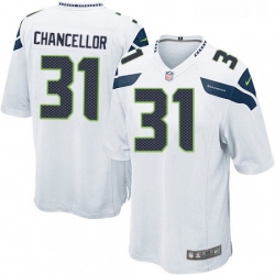 Mens Nike Seattle Seahawks 31 Kam Chancellor Game White NFL Jersey