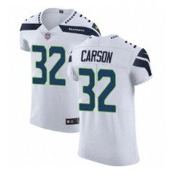 Mens Nike Seattle Seahawks 32 Chris Carson White Vapor Untouchable Elite Player NFL Jersey