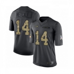 Mens Seattle Seahawks 14 DK Metcalf Limited Black 2016 Salute to Service Football Jersey