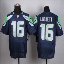 New Seattle Seahawks #16 Tyler Lockett Steel Blue Team Color Men Stitched NFL Elite jersey