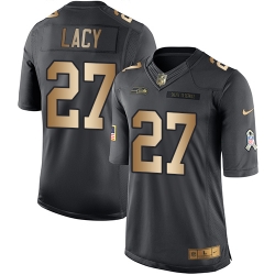 Nike Seahawks #27 Eddie Lacy Black Mens Stitched NFL Limited Gold Salute To Service Jersey