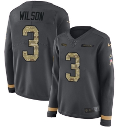 Nike Seahawks #3 Russell Wilson Anthracite Salute to Service Jersey