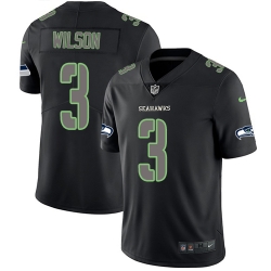 Nike Seahawks #3 Russell Wilson Black Mens Stitched NFL Limited Rush Impact Jersey