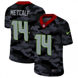 Seattle Seahawks 14 DK Metcalf Men Nike 2020 Black CAMO Vapor Untouchable Limited Stitched NFL Jersey