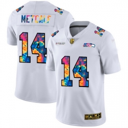 Seattle Seahawks 14 DK Metcalf Men White Nike Multi Color 2020 NFL Crucial Catch Limited NFL Jersey