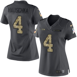 Nike Seahawks #4 Steven Hauschka Black Womens Stitched NFL Limited 2016 Salute to Service Jersey