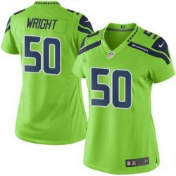 Nike Seahawks #50 K J  Wright Green Womens Stitched NFL Limited Rush Jersey