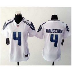 Women Nike Seahawks #4 Steven Hauschka White Stitched NFL Elite Jersey