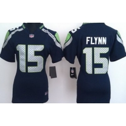 Women Nike Seattle Seahawks 15# Matt Flynn Blue Nike NFL Jerseys