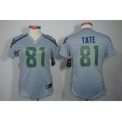 Women Nike Seattle Seahawks #81 Golden Tate Grey NFL LIMITED Jerseys