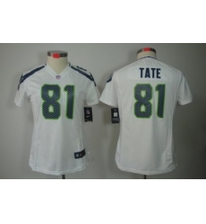 Women Nike Seattle Seahawks #81 Golden Tate White NFL LIMITED Jerseys