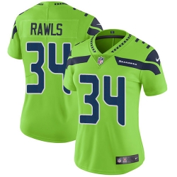 Womens Nike Seahawks #34 Thomas Rawls Green  Stitched NFL Limited Rush Jersey