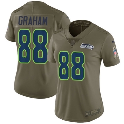 Womens Nike Seahawks #88 Jimmy Graham Olive  Stitched NFL Limited 2017 Salute to Service Jersey