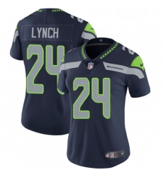 Womens Nike Seattle Seahawks 24 Marshawn Lynch Elite Steel Blue Team Color NFL Jersey