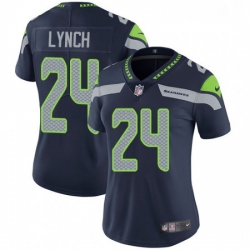 Womens Nike Seattle Seahawks 24 Marshawn Lynch Elite Steel Blue Team Color NFL Jersey