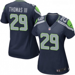 Womens Nike Seattle Seahawks 29 Earl Thomas III Game Steel Blue Team Color NFL Jersey