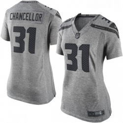 Womens Nike Seattle Seahawks 31 Kam Chancellor Limited Gray Gridiron NFL Jersey