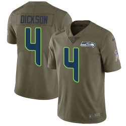 Youth Nike Seahawks 4 Michael Dickson Olive Stitched NFL Limited 2017 Salute to Service Jersey