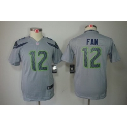 Youth Nike Seattle Seahawks 12# Fan Grey Color[Youth Limited Jerseys]