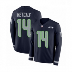 Youth Seattle Seahawks 14 DK Metcalf Limited Navy Blue Therma Long Sleeve Football Jersey