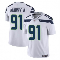 Youth Seattle Seahawks 91 Byron Murphy II White 2024 Draft Vapor Limited Stitched Football Jersey