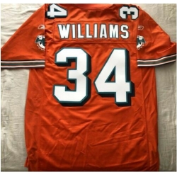 Men Miami Dolphins ricky williams #34 Orange Throwback Stitched NFL Jersey