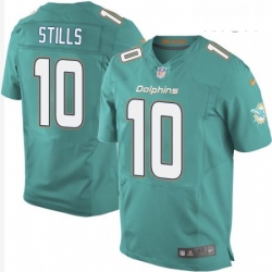 Mens Nike Miami Dolphins 10 Kenny Stills Elite Aqua Green Team Color NFL Jersey