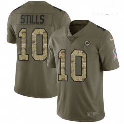 Mens Nike Miami Dolphins 10 Kenny Stills Limited OliveCamo 2017 Salute to Service NFL Jersey