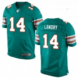 Mens Nike Miami Dolphins 14 Jarvis Landry Elite Aqua Green Alternate NFL Jersey