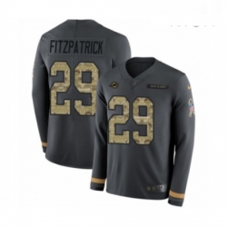 Mens Nike Miami Dolphins 29 Minkah Fitzpatrick Limited Black Salute to Service Therma Long Sleeve NFL Jersey