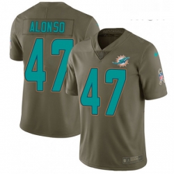 Mens Nike Miami Dolphins 47 Kiko Alonso Limited Olive 2017 Salute to Service NFL Jersey