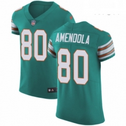 Mens Nike Miami Dolphins 80 Danny Amendola Aqua Green Alternate Vapor Untouchable Elite Player NFL Jersey