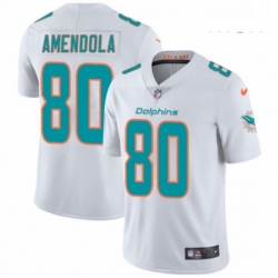 Mens Nike Miami Dolphins 80 Danny Amendola White Vapor Untouchable Limited Player NFL Jersey